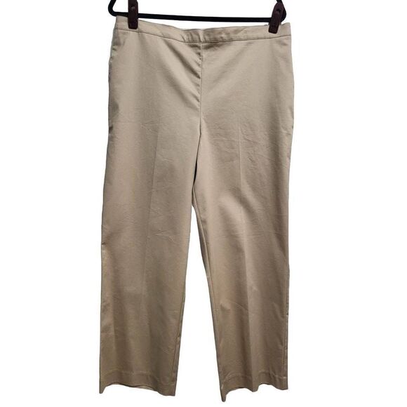 Alfred Dunner Womens Tan Beige Pants Elastic back Waist - Picture 1 of 8